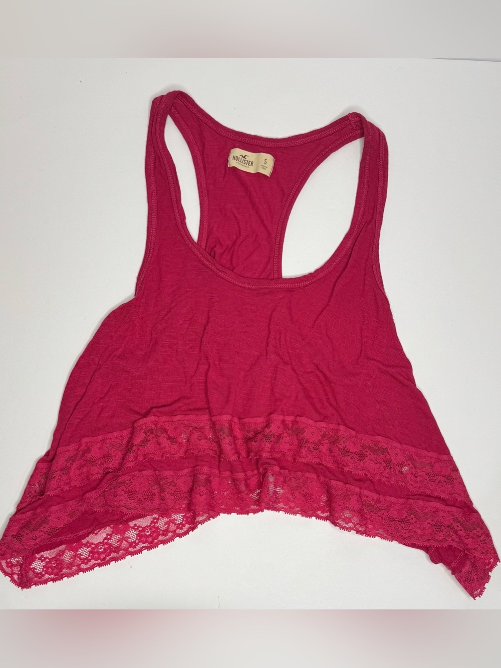 Hollister Women’s Lace Hem Cropped Tank Top Size Small